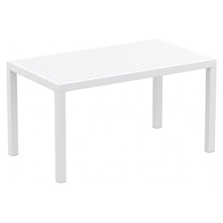 FINE-LINE 55 in. Ares Resin Rectangle Dining Table White FI2545623
